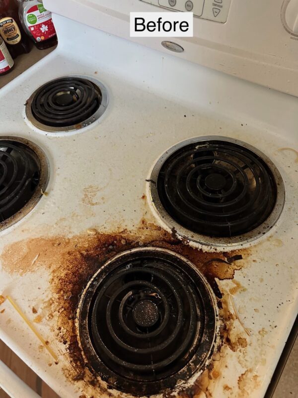 Cook top before cleaning