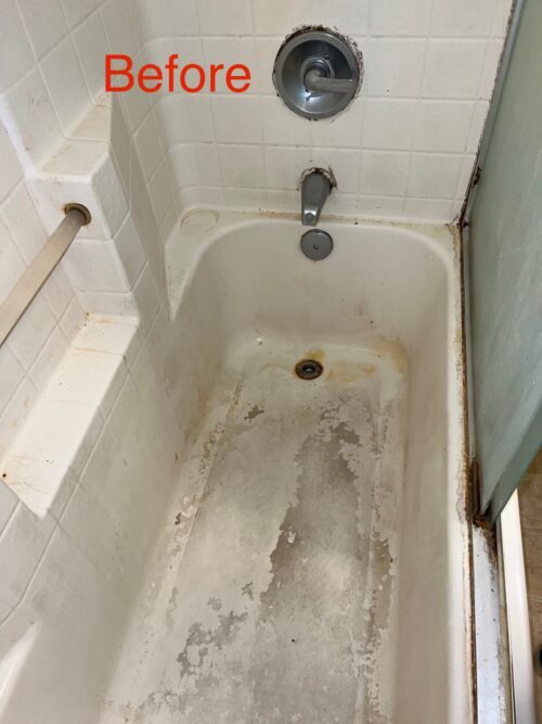 Shower before cleaning